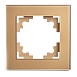 Рамка 1-местная, стекло, STEKKER GFR00-7001-08, серия Катрин, золото - фото