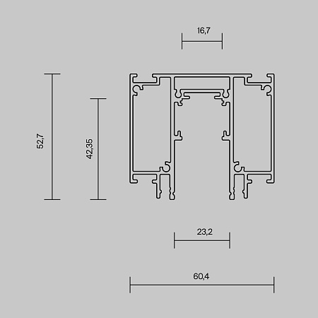Трековая система Technical накладная для натяжного потолка белая 200x200x200 TS-Z-200-TR102-24W3K-W