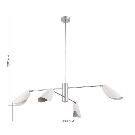 Светильник подвесной Серебристый/Белый E14 4*60W SLE1254-103-04 - фото