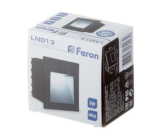Светодиодный светильник Feron LN013 встраиваемый 3W 4000K, IP65, черный - фото