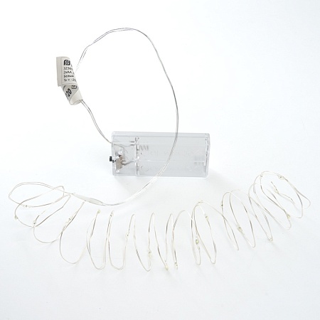 Светодиодная гирлянда Feron CL570 линейная Роса, зеленый, 2м + 0.5м, с питанием от батареек, прозрачный шнур - фото