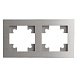 Рамка 2-местная, металл, STEKKER, MFR00-7002-03 , серия Катрин, серебро - фото