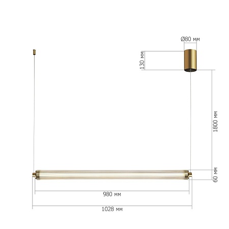 Светильник подвесной ST-Luce Латунь/Прозрачный LED 1*30W 4000K SL6224.313.01 - фото
