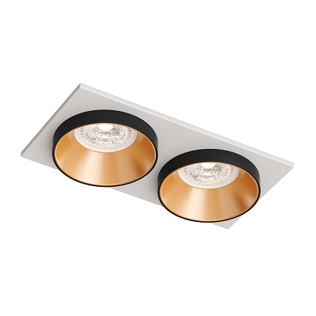 DK2422-GD Встраиваемый светильник, IP 20, 50 Вт, GU10, черный/золотой, алюминий - фото