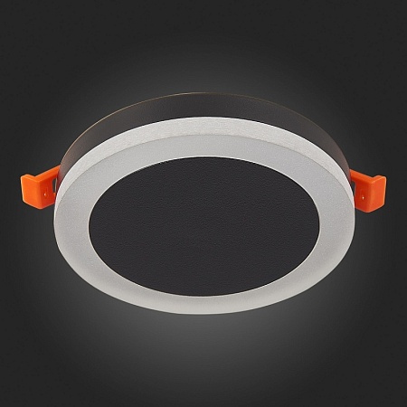 Светильник встраиваемый Черный LED 1*6W 4000K 468Lm Ra>80 120° IP20 D110xH20 170-240V ST104.442.06 - фото