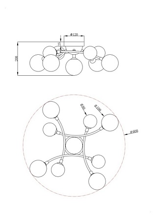 Потолочный светильник Freya  FR5116CL-09BS - фото