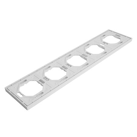 Рамка STEKKER, PFR00-5005-01 5-местная, серия Эмили, белый фарфор, soft touch - фото