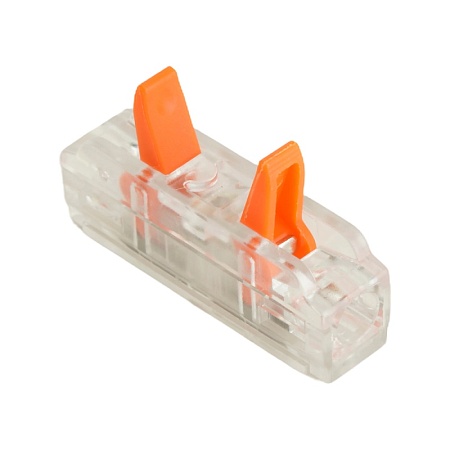 Клемма супер-компактная проходная серии 219 на 1 контакт STEKKER,LD219-421, 1ввод,1вывод на полюс (DIY упак 10 шт) - фото