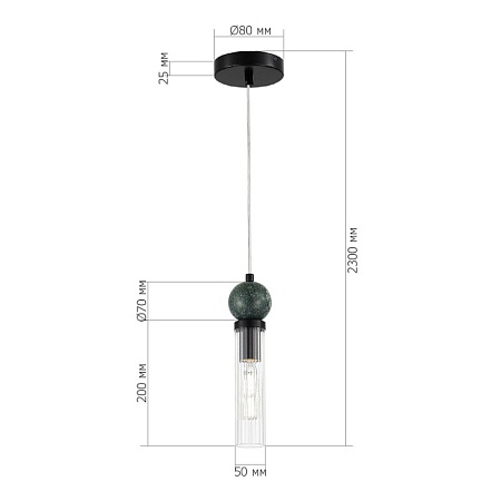 Светильник подвесной ST-Luce черный/прозрачный E14 1*40W SL1244.403.01 - фото
