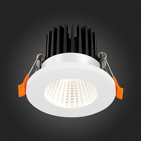 Св-к встр. Белый LED 1*10W 3000K 900Lm Ra>90 38° IP20 D80xH60 170-240V ST704.538.10 - фото