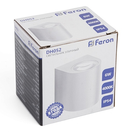 Светильник уличный светодиодный Feron DH052, 6W, 400Lm, 4000K, белый - фото