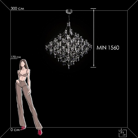 10259/1200 Silver Asfour Подвесной светильник LOFT IT Mira - фото