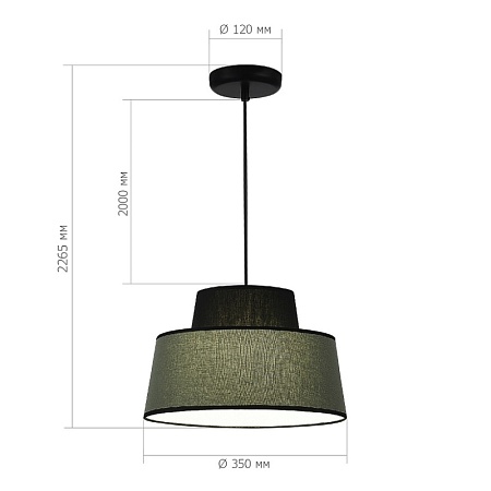 Светильник подвесной ST-Luce Черный/Хаки E27 1*40W SL1354.433.01 - фото