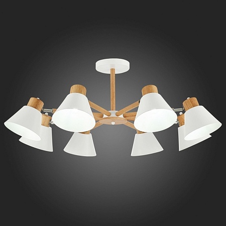 Светильник потолочный Светлое дерево, Белый/Белый E27 8*60W SLE103702-08 - фото