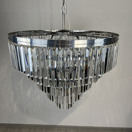 Люстра Rh 1920S Odeon Clear Glass Fringe Chandelier D80 Chrome Imperiumloft 228793-22 - фото