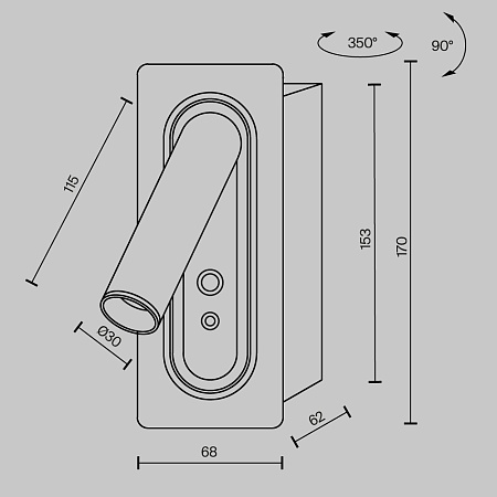 Настенный светильник (бра) Maytoni MOD495WL-L3B3K - фото