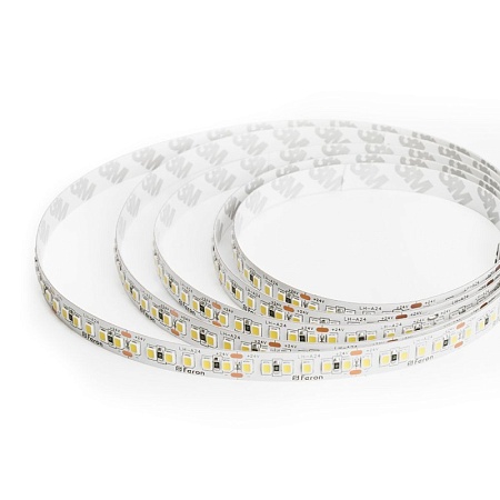 Светодиодная LED лента Feron LS502, 180SMD(2835)/м 16Вт/м 24V 5000*10*1.22мм 4000К IP20 - фото