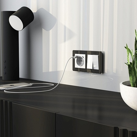 W1120041/ Выключатель двухклавишный (белый акрил) W1120041 - фото