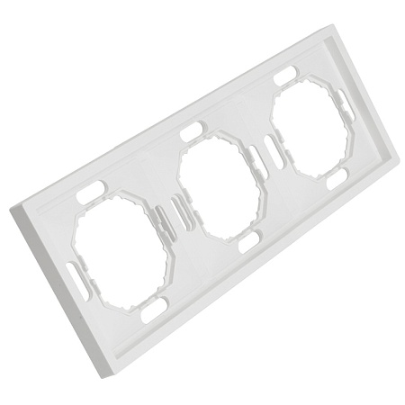 Рамка STEKKER, PFR00-5003-01 3-местная, серия Эмили, белый фарфор, soft touch - фото