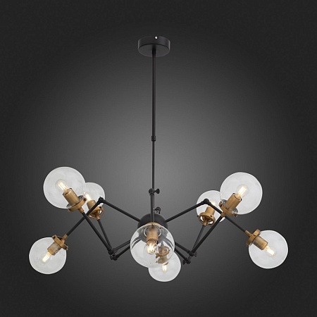 Люстра потолочная ST-Luce Черный, Золото/Прозрачный E27 8*40W (из 2-х коробок) SL234.402.08 - фото