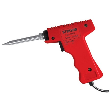 Паяльник импульсный двухрежимный с керам. нагревателем  30/130Вт, долговечное жало, 230В, STEKKER PLE502-130 - фото