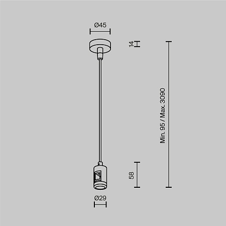 Подвес тросовый Hang с вводом питания Flarity черный - фото