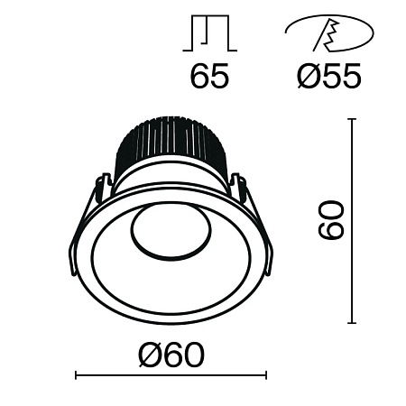 Встраиваемый светильник Technical Zoom DL034-01-06W3K-B - фото