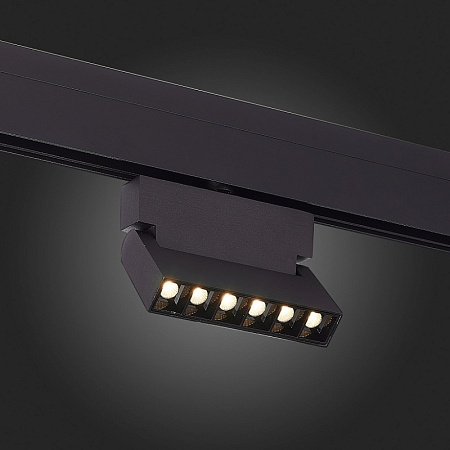 Магнитный трековый светильник Черный LED 1*6W 3000K 532Lm Ra>80 36° IP20 L120xW22xH134 ST362.436.06 - фото