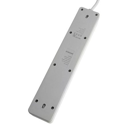 Сетевой фильтр 5-местный с/з STEKKER HM20-51-02 3x1мм2, 1,8 м, серия Optima, белый - фото