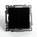 Переключатель 2-клавишный (механизм), STEKKER GLS10-7107-05, 250V, 10А, серия Катрин, черный - фото