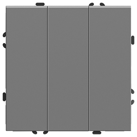 Выключатель 3-клавишный (механизм), STEKKER, 250В, 10А, серия Эмили, RSW10-5108-10, платиново-серый, soft touch - фото