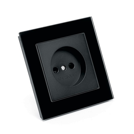 Выключатель 2-клавишный c индикатором STEKKER, PSW10-9002-03, 250V, 10А, серия Эрна, черный - фото