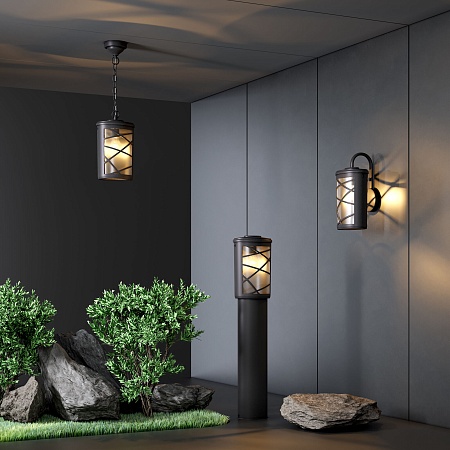 Уличный настенный светильник Premier D IP44 GL 1017D черный Elektrostandard - фото