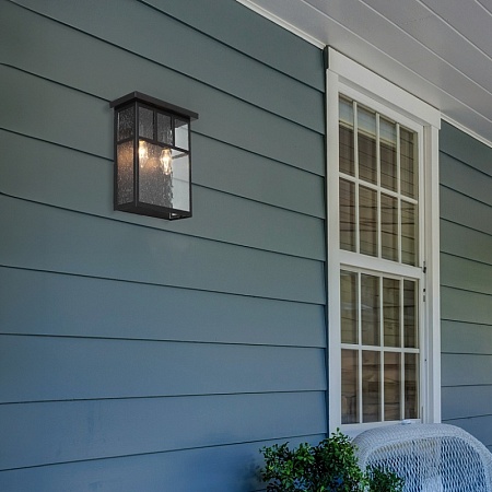 Светильник уличный настенный ST-Luce Темный кофе/Прозрачное кракелированное стекло E14 SL079.401.02 - фото