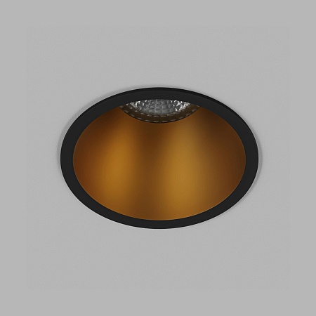 DK3026-BG Встраиваемый светильник, IP 20, 10 Вт, GU5.3, LED, черный/золотой, пластик - фото