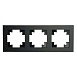 Рамка 3-местная, стекло, STEKKER GFR00-7003-05М, серия Катрин, черный матовый - фото