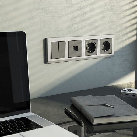 Розетка Ethernet RJ-45 (графит матовый) W1181064 - фото