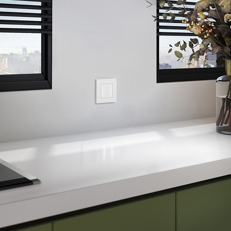 Рамка на 1 пост Slab (белый матовый) W0012961 - фото