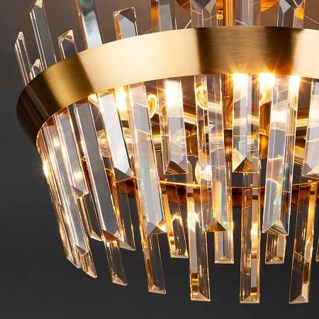 Потолочный светильник Eurosvet 10111/5 золотая бронза/прозрачный хрусталь Strotskis - фото