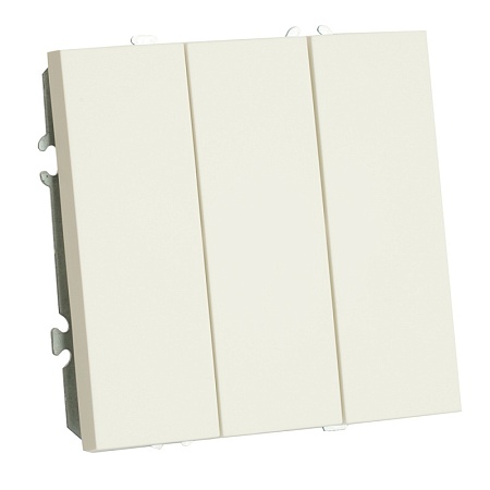 Выключатель 3-клавишный (механизм), STEKKER, 250В, 10А, серия Эмили, RSW10-5108-01, белый фарфор, soft touch - фото