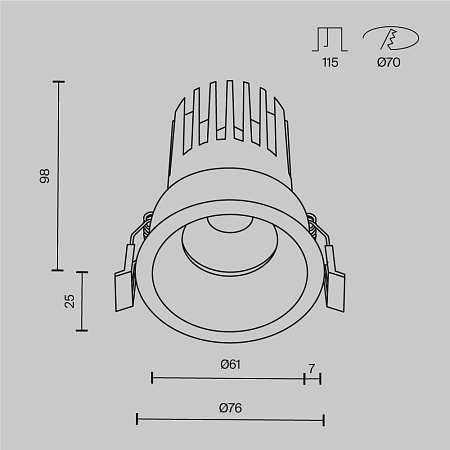 Встраиваемый светильник Technical DL117-15W-2.7K-W - фото