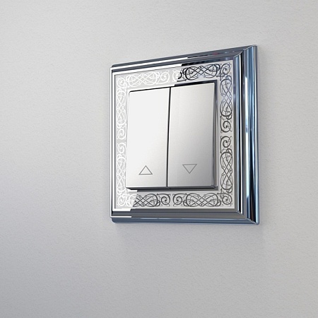 Рамка на 1 пост (хром/белый) W0011431 - фото