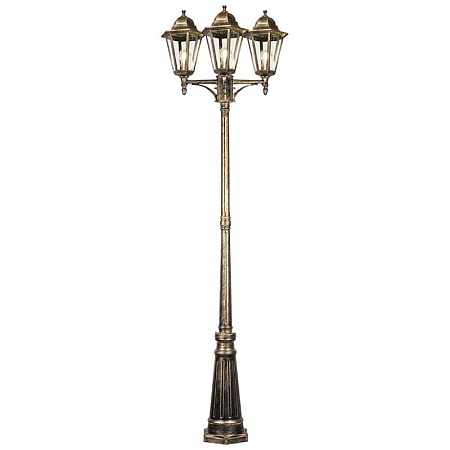 Светильник садово-парковый Feron 6215/PL6215 столб 3*100W E27 230V, черное золото - фото