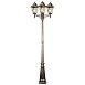 Светильник садово-парковый Feron 6215/PL6215 столб 3*100W E27 230V, черное золото - фото