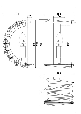 Настенный светильник (бра) Maytoni Puntes MOD043WL-01CH - фото