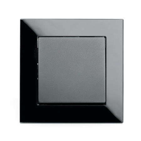 Выключатель 1-клавишный STEKKER GLS10-7003-05, 250В, 10А, серия Катрин, черный - фото