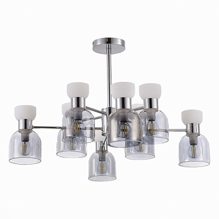 Светильник потолочный Хром/Белый, Дымчатый E14 8*40W SLE1045-102-08 - фото