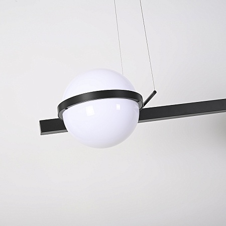 Реечный Подвесной Светильник Palma Wall Lamp 3 Шара + 1 Вазон Горизонтальная Imperiumloft 204173-22 - фото