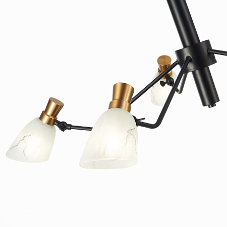 Светильник подвесной Черный, Латунь/Белый E14 5*60W SLE205403-05 - фото