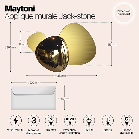 Настенный светильник (бра) Maytoni Jack-stone MOD314WL-L8G3K - фото